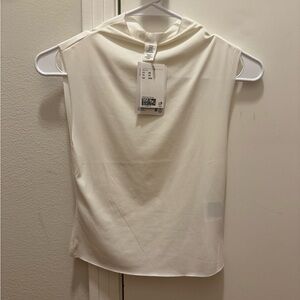 Mock neck white shirt